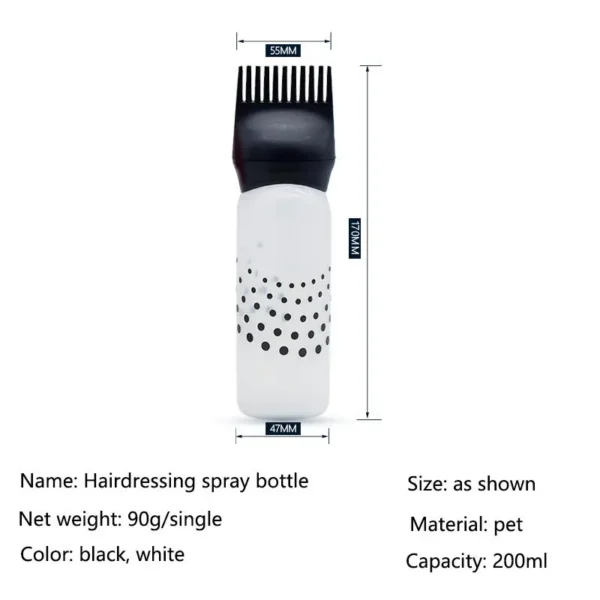 160ml Refillable Hair Coloring Bottle Applicator Comb Plastic Dyeing Shampoo Hair Comb Bottle Salon Hair Coloring Tools Supplies 6