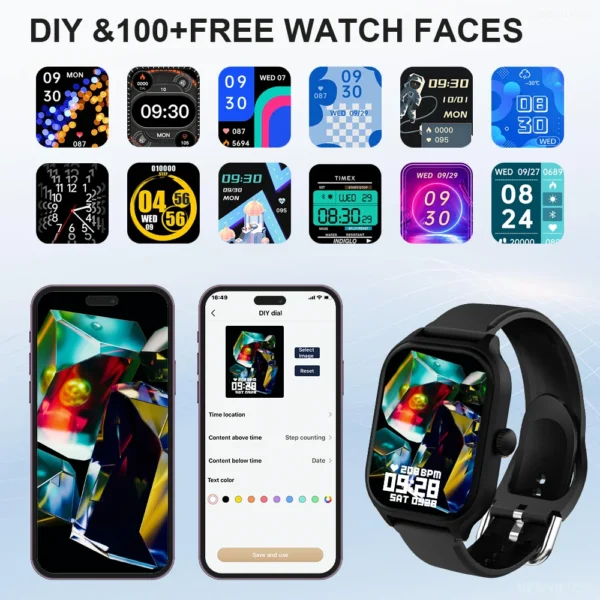 H9 New Smart Watch 2.01 Inch HD Display Answer Make Call Message Preview Sport Modes DIY Dial Weather Forecast For Men Women 4
