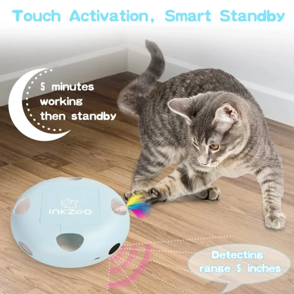 INKZOO Cat Toys, Interactive Cat Toys for Indoor Cats,  Smart Interactive Kitten Toy, Automatic 7 Holes Mice Whack-A-Mole 2