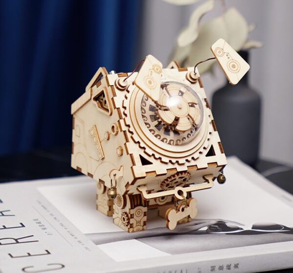 Assembled wooden music box music box