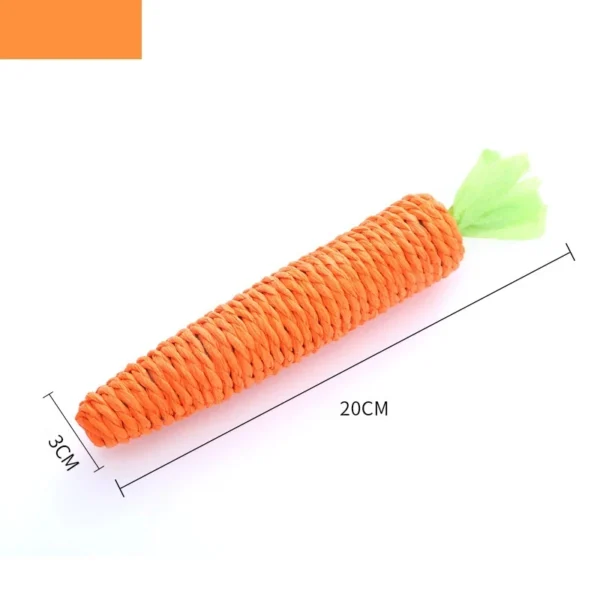 Fabric Carrot Cat Toy, Cat Annoyingly Grinding Teeth Sound Toy, Bite Resistant Paper Rope to Clean Teeth 6