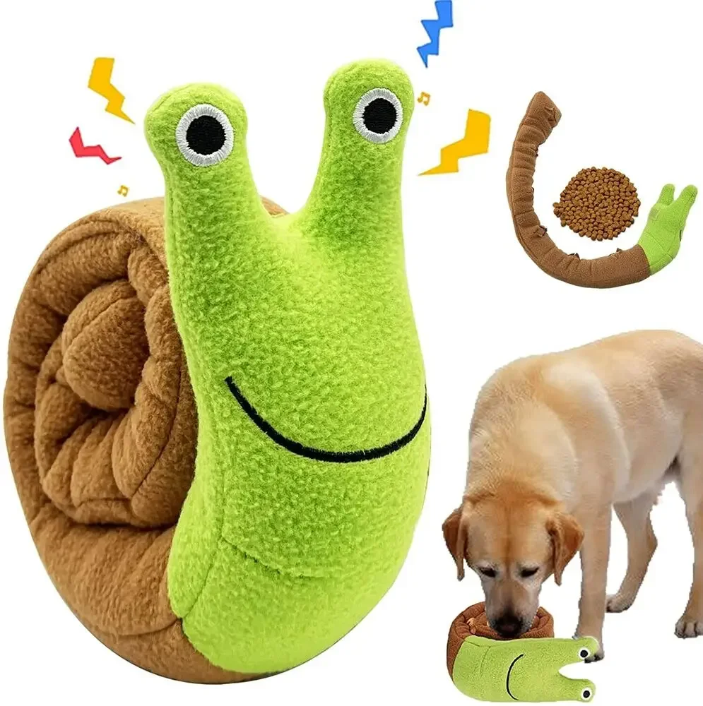 Dog Squeak Toys Pet Sniffing Plush Snails Toys Tibetan Food Molar Puzzle Dog Toys Interactive Cat Dog Puzzle Toy Feeder Wholsale 1