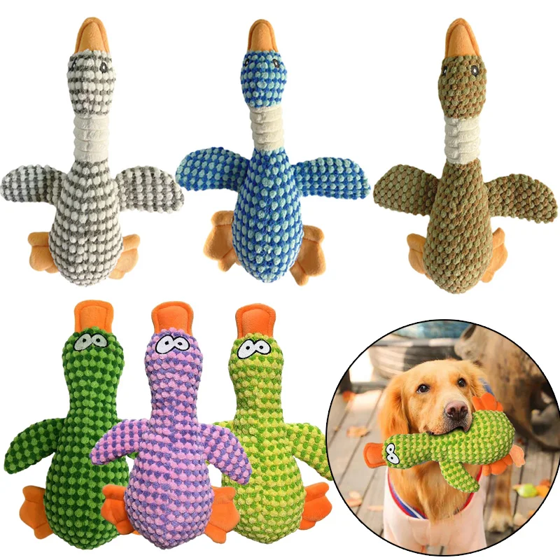 Cute Dog Plush Toys  Pet Duck Squeak Toy for Puppy  Sound Wild Goose Chew Toy for Small Middle Large Dogs Teeth Cleaning 1