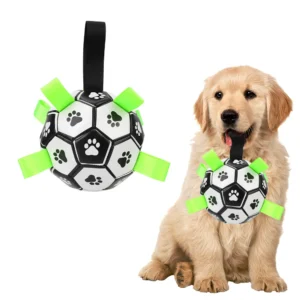 Interactive Pet Football Toys With Grab Tabs Dog Bite Chew Balls Pets Accessories Puppy Outdoor Training Soccer 15cm 1