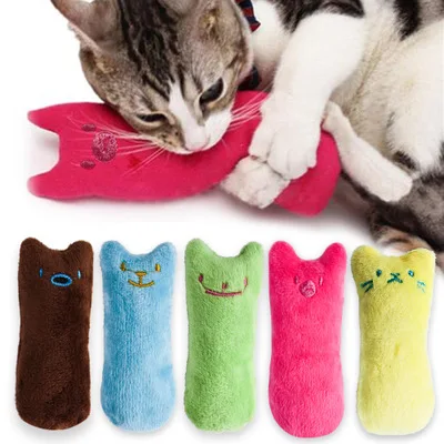 Teeth Grinding Catnip Toys Funny Interactive Plush Cat Toy Pet Kitten Chewing Vocal Toy Claws Thumb Bite Cat mint For Cats 1