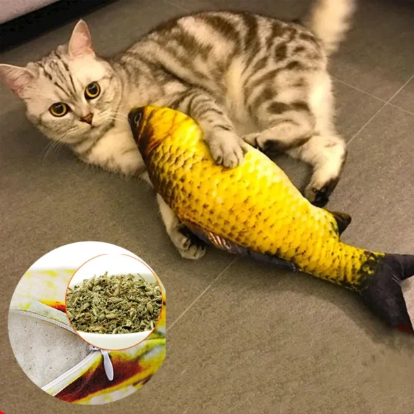 20/30/40 Creative Cat Toy 3d Fish Simulation Soft Plush Anti-Bite Catnip Interaction Chewing Fake Cat Fish Toy Pet Accessories 2