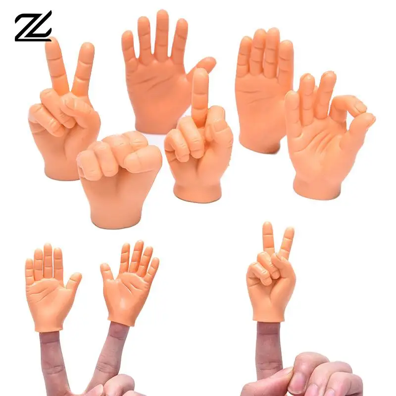 Cat Interactive Funny Gesture Toys Mini Multi-Style Teasing Cat Plastic Finger Human Fake Hand Gloves Pet Toys Supplies 1