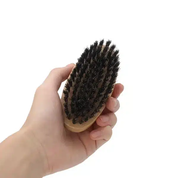 Wooden Hair Beard Brush For Men Natural Wood Comb Boar Bristle Mustache Brush Travel Men's Waves Brush Gifts Birthday Beard Care 5