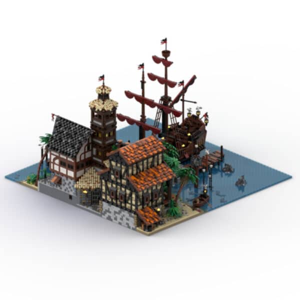 Modular Building Toys For Pirate Town Ship Port Terminal Building - Image 4