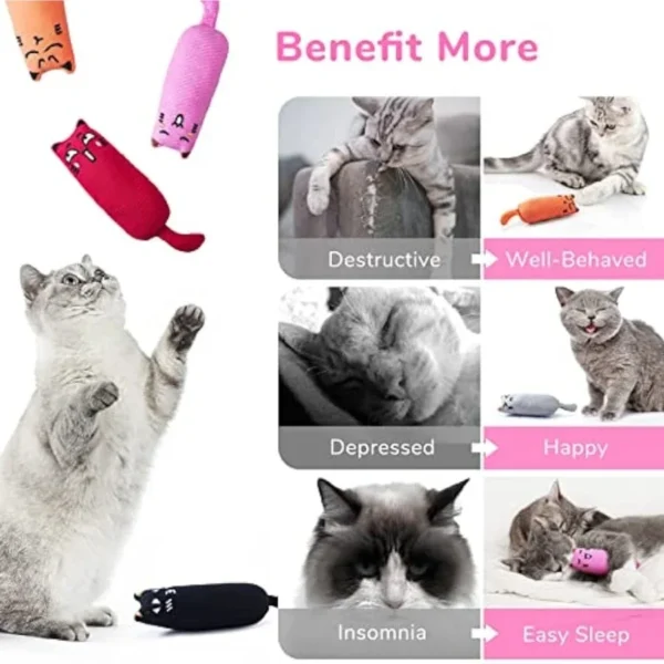 Rustle Sound Catnip Toy Cats Product For Pets Cat Toys For Kitten Teeth Grinding Cat Plush Toy Thumb Pillow Pet Accessories 2