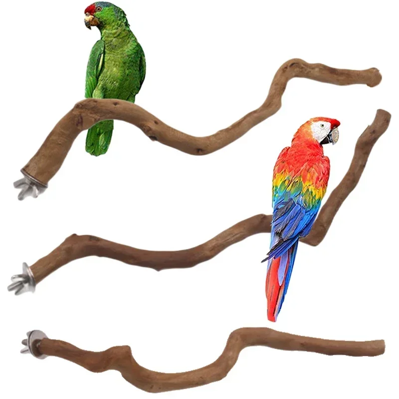 Natural Parrot Perch Bird Stand Tree Stick Paw Grinding Fork Parakeet Climbing Bird Standing Branches Toys Birdcage Accessories 1