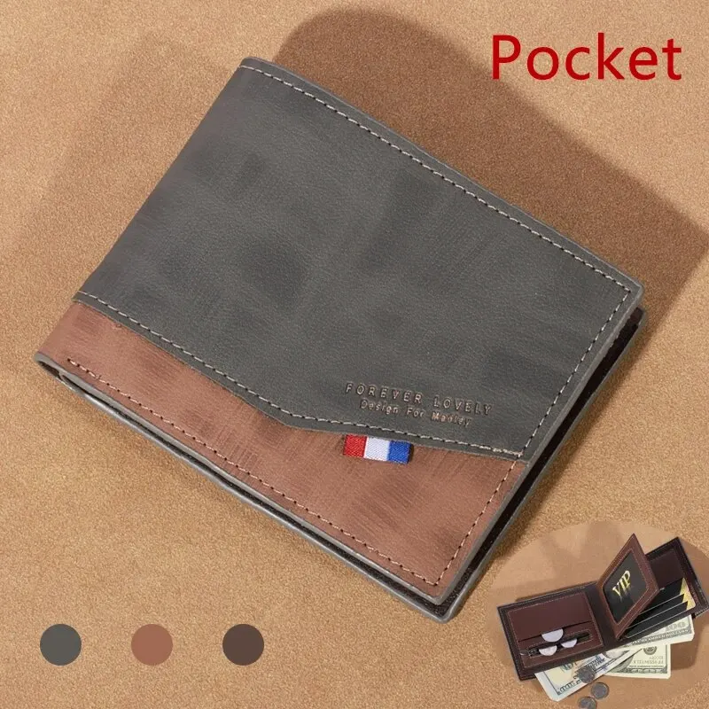 Men's High-capacity Leather Wallet, Small Multi Slot Photo Wallet for Coins, Vintage Wallet 1