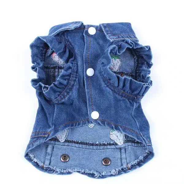 Jeans Pet Dog Jacket Strawberrys Desin Denim Coat Dress Puppy Spring/Autumn Clothes Apparel 2