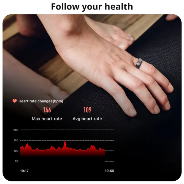 [2024] COLMI R06 Smart Ring Men Women, Heart Rate and Blood Oxygen Monitor, IP68 & 5ATM Waterproof, Multi-sport Mode 3