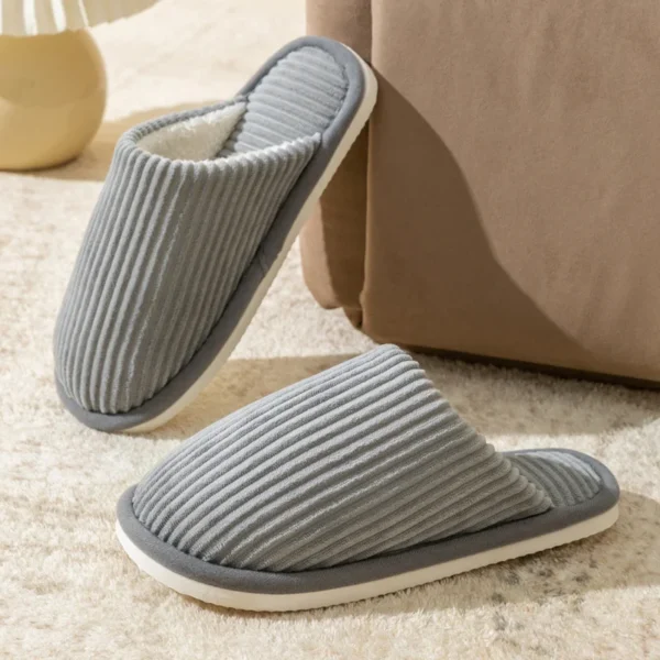 Winter Warm Plush Men Slippers Non Slip Soft Shoes Comfort Flat Heel Indoor Bedroom Couple's Slippers for Home Shoes in Autumn 3