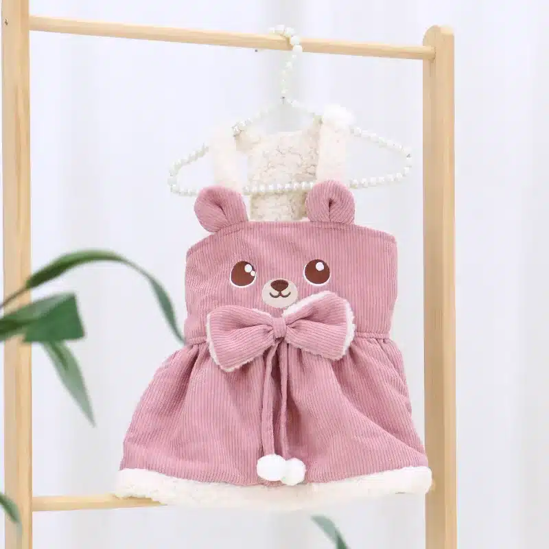 Cute Bear Spring Clothes For Dogs Pink Yellow XS 2XL Puppy Apparel Animal Skirt For Small Medium Pet Cat  Luxury Accessories Pug 1