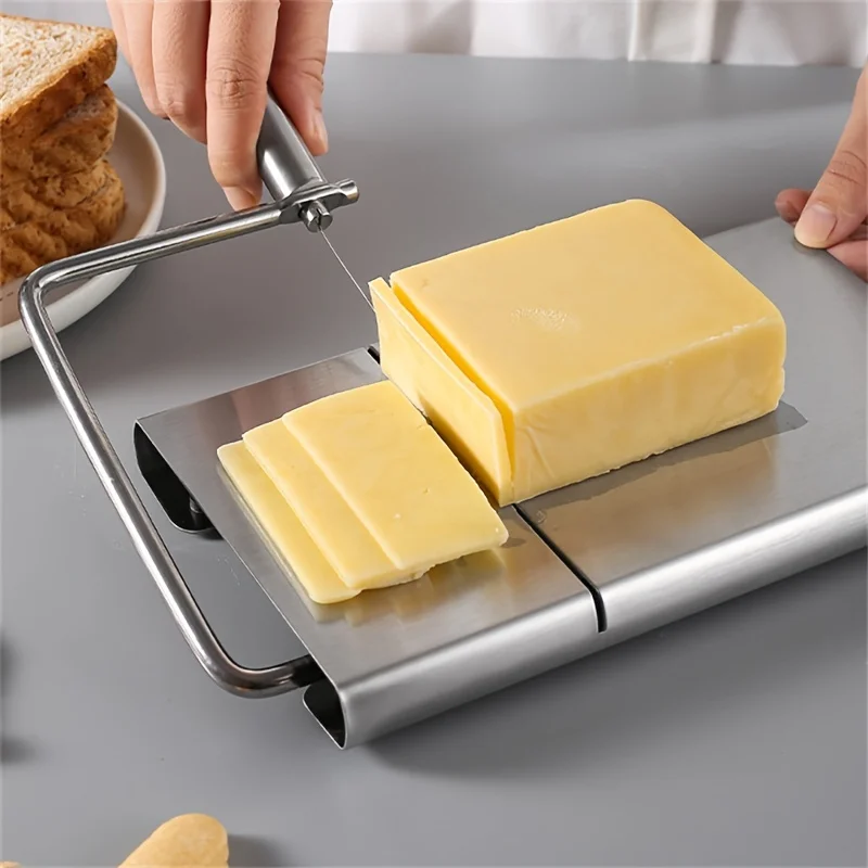 Stainless Steel Cheese Slicer with Calibration Board Easy to Use Cutting Cake Butter&Ham Kitchen Accessories Tools 1