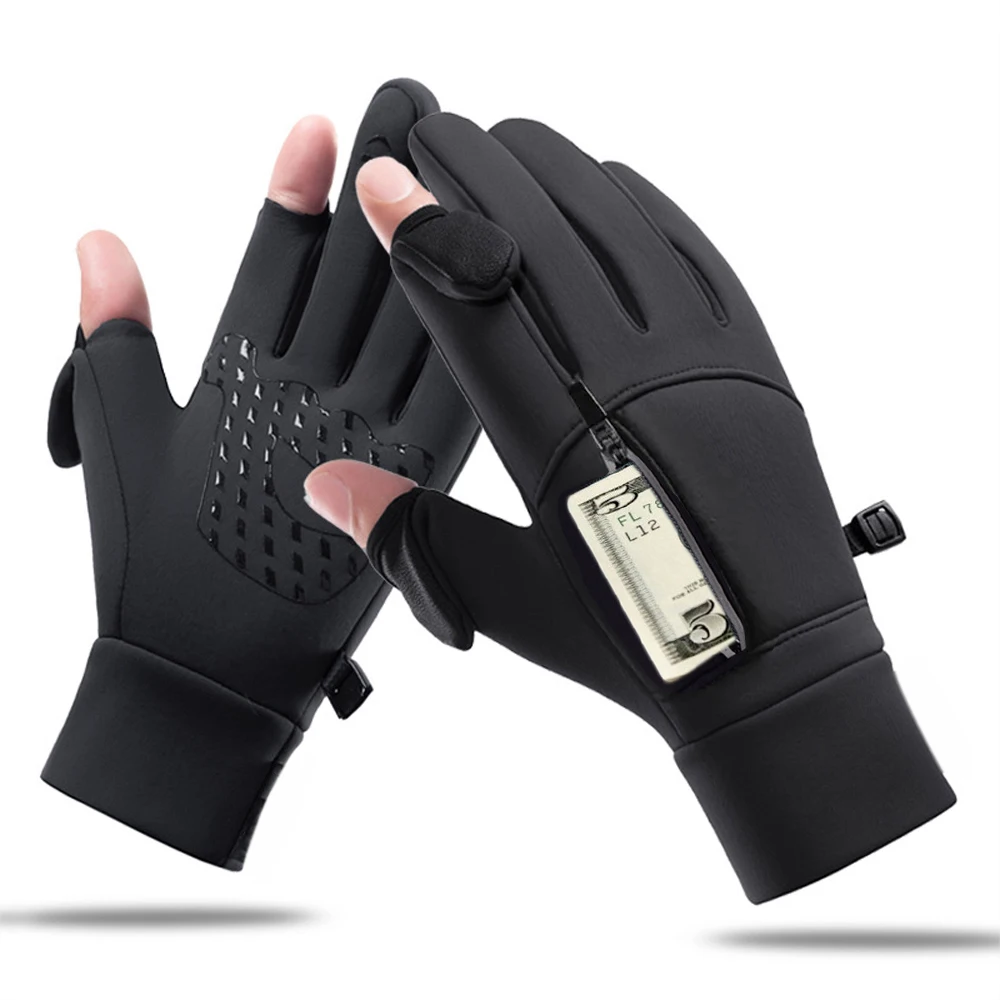 Winter Warm Touch Screen Gloves Outdoor Windproof Waterproof Cold-proof Gloves Men Driving Cycling Fishing Ski Gloves 1