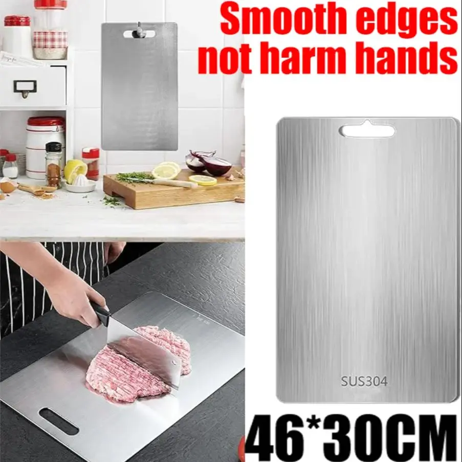 Board Kitchen Titanium Cutting Boards For Stainless  304 Steel Thickened Double-Sided Food Grade Portable Fruit Meat Chopping 1