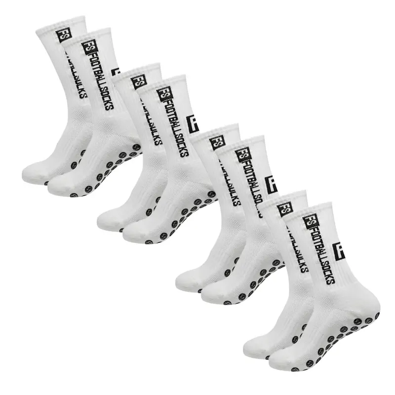 4 Pairs Soccer Socks Sports Grip Socks Anti-slip Basketball Socks Spot Rubber Anti-slip Cotton Soccer Socks 1