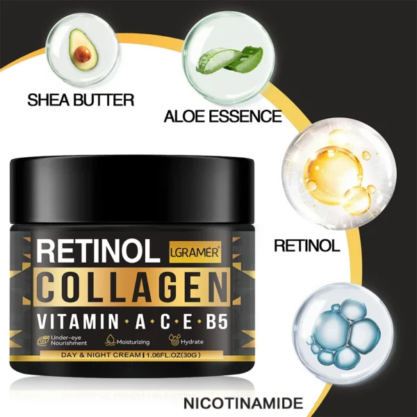 Men's Retinol Collagen Face Cream Skincare Moisturizing Brightening Hydrating Smooth Wrinkles Firming Facial Face Men Skin Care 4