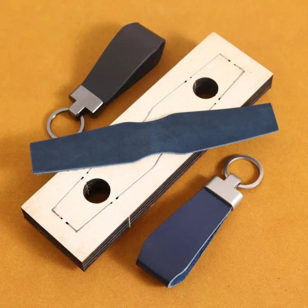 Leather Cut Die for Key Chain Cutter Punching Mold DIY Keychains, Hand Made Decorations Unibody Key Ring Template Cutting Board 5