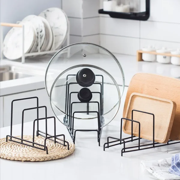 Rack Shelf Stand Multi Layer Space Saving Rustproof Cutting Board Practical Kitchen Organizer Pot Lid Holder Iron Art For Home 1