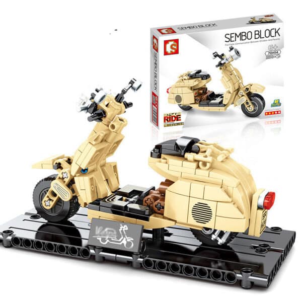 Technology Motorcycle Locomotive Model Assembling Small Particle Building Block Toys - Image 2