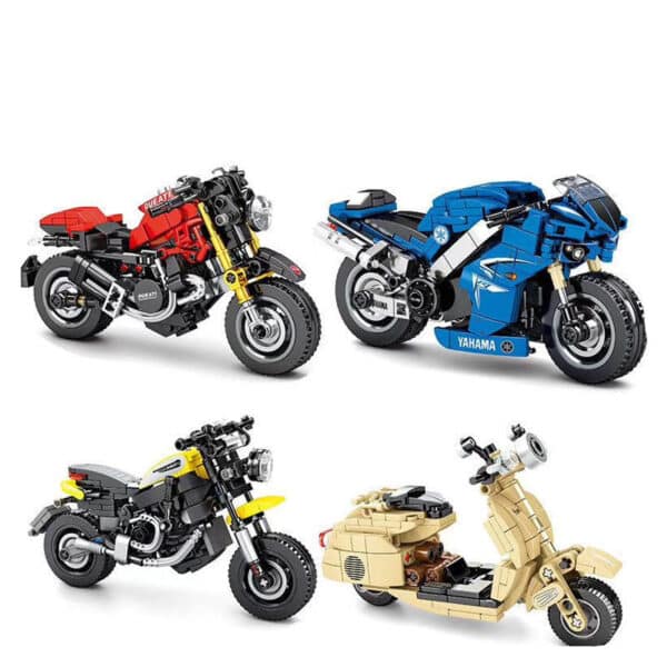 Technology Motorcycle Locomotive Model Assembling Small Particle Building Block Toys - Image 5