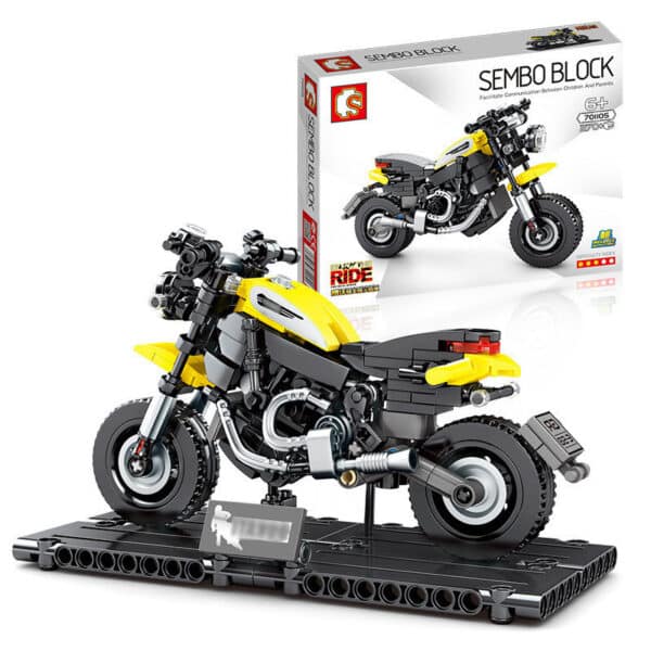 Technology Motorcycle Locomotive Model Assembling Small Particle Building Block Toys - Image 7