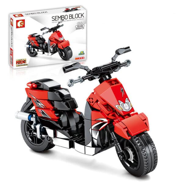 Technology Motorcycle Locomotive Model Assembling Small Particle Building Block Toys - Image 4