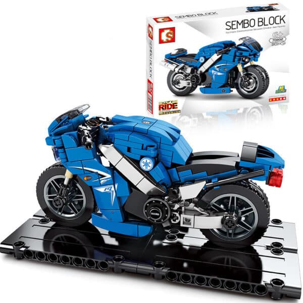 Technology Motorcycle Locomotive Model Assembling Small Particle Building Block Toys - Image 3