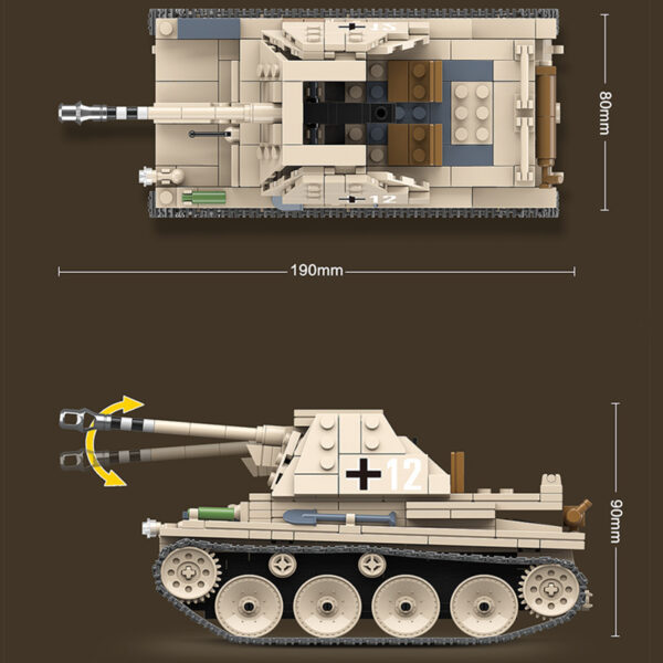 Full Crown WWII Tank LT-38 Light Tank Model Children's Building Block Toy - Image 4