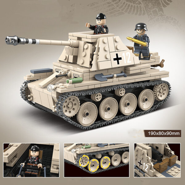 Full Crown WWII Tank LT-38 Light Tank Model Children's Building Block Toy - Image 2