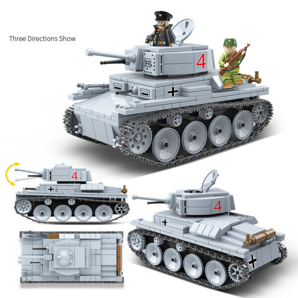 Full Crown WWII Tank LT-38 Light Tank Model Children's Building Block Toy - Image 6