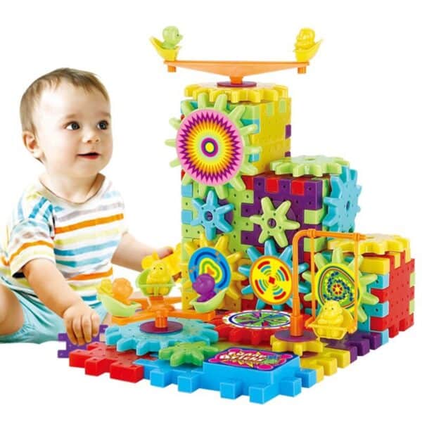 Electric Gears 3D Model Building Kits Plastic Brick Blocks Educational Toys for Kids - Image 2