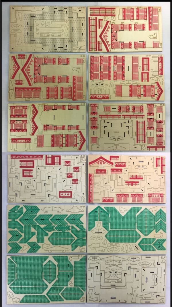 Laser Wooden Three-Dimensional Puzzle Handmade DIY Assembled Children's Puzzle Tengwang Pavilion - Image 3
