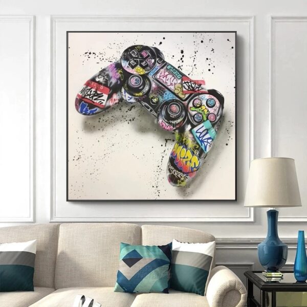 Hot Sale In Foreign Trade Graffiti Game Handle Game Hanging Painting Wall Mural Hd Inkjet Painting Core - Image 2