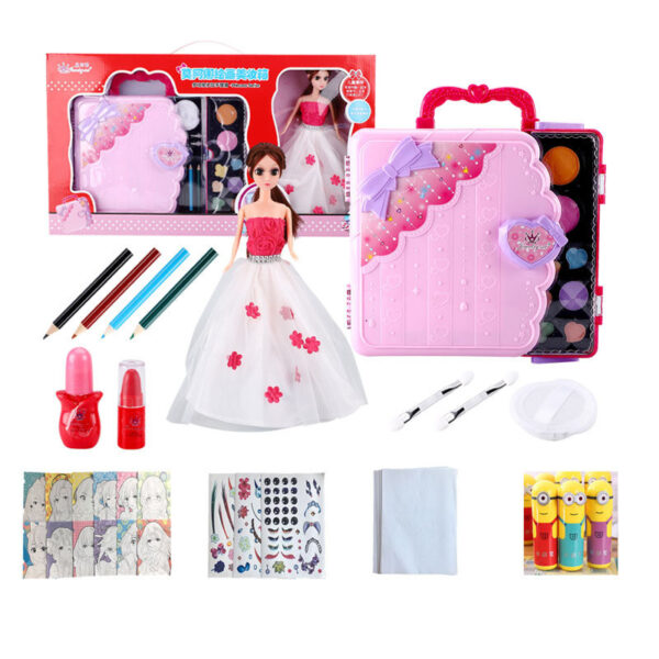 Girl Princess Makeup Box Set Graffiti Painting Board Children's Cosmetics - Image 3