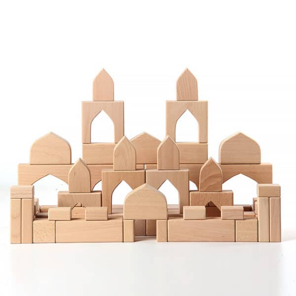 Children'S Imported Beech Wood Large Particles Castle Building Blocks Puzzle To Build Roman City Buildings - Image 4