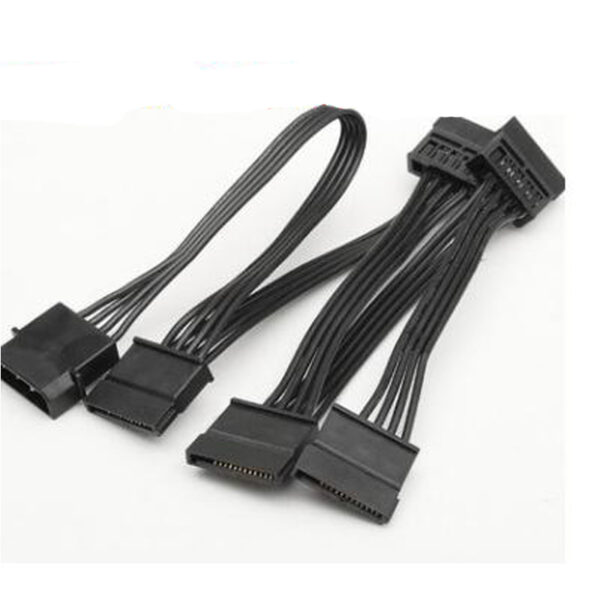 Molex 4pin IDE 1 to 5 SATA 15Pin Hard Drive Power Supply Spl