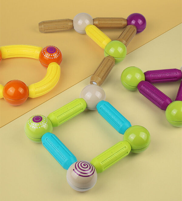 Magnetic Stick Children's Large-particle Building Blocks Assembling Puzzle - Image 3