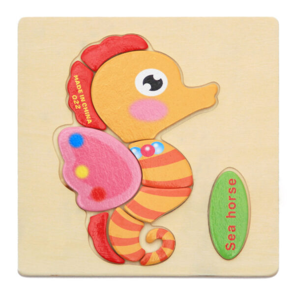 Children's Wooden Cartoon Animal Three-Dimensional Puzzle - Image 3