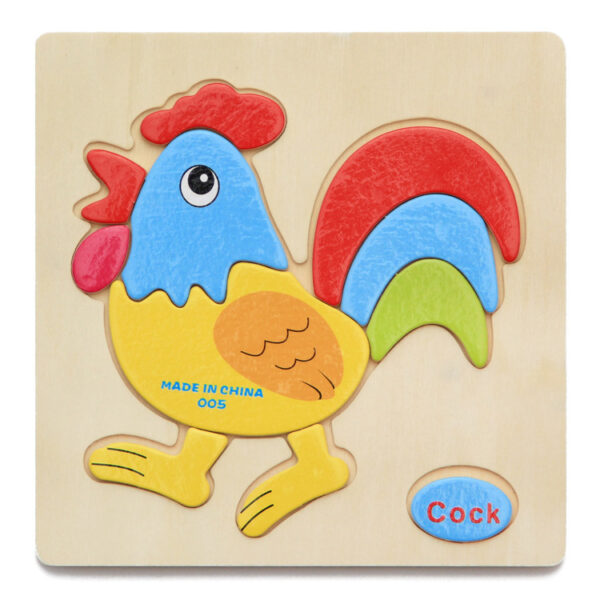 Children's Wooden Cartoon Animal Three-Dimensional Puzzle - Image 6