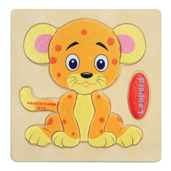 Children's Wooden Cartoon Animal Three-Dimensional Puzzle