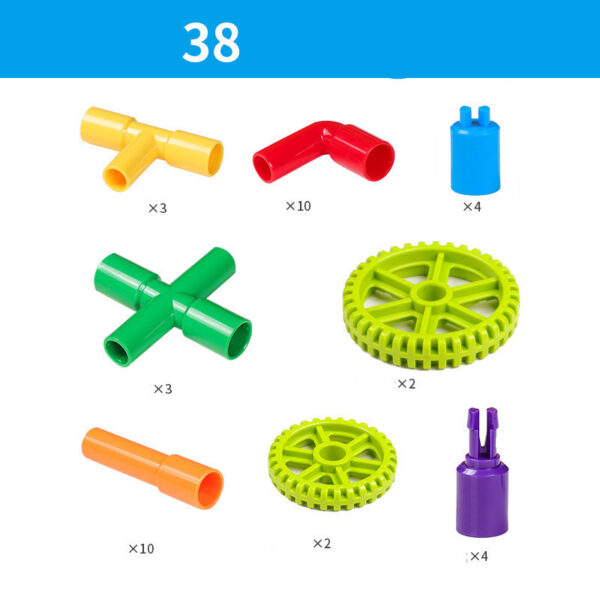 Beiqi Children's Plug-in Assembling Water Pipe Plastic Building Blocks Are Compatible With  Large-particle Educational Children's Building Blocks - Image 7