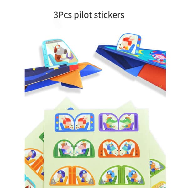 Full-color Handmade Airplane Origami 8 Cool Models Folding Toys - Image 3