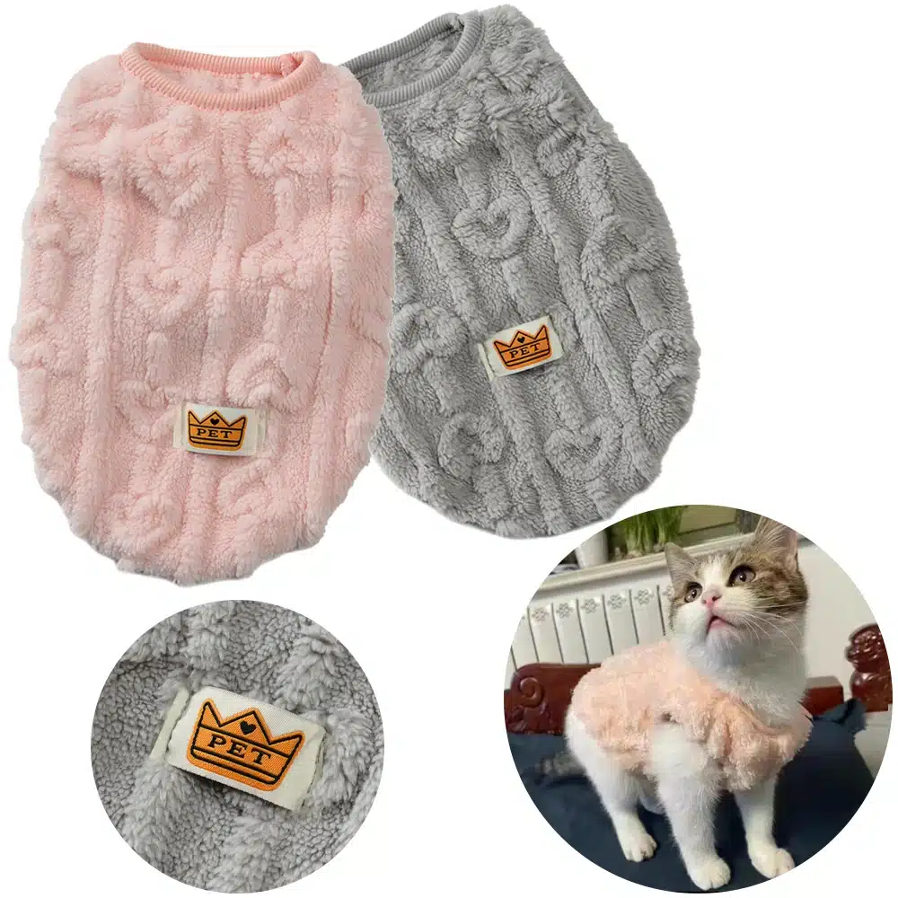 Pet Cat Clothes Warm Fleece Cats Vest Sweater For Small Dog Pullover Costume Cute Puppy Apparel French Bulldog Yorkshire Outfits 1