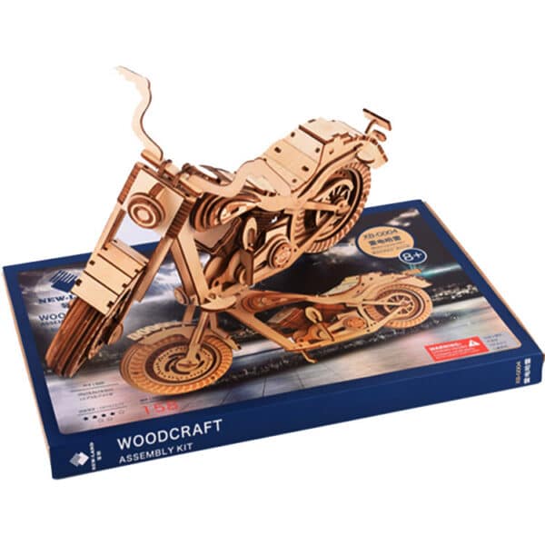Children's 3d Puzzle Three-dimensional Puzzle Wooden Simulation Motorcycle