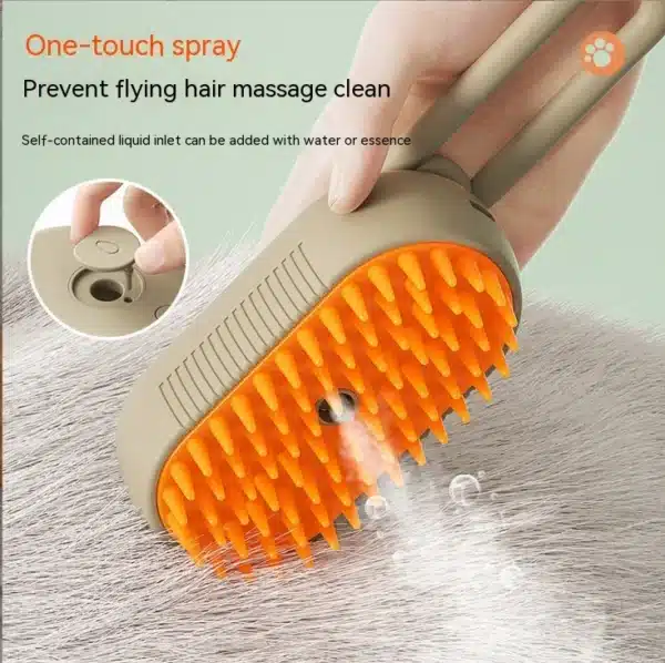New Pet Spray Comb for Cats and Dogs Pet Electric Spray Hair Removal Comb One Key Spray Anti-Flying Massage Brush, Clean Massage 1